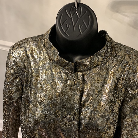 Vintage Silver & Gold Metallic Blazer Size M - Picture 2 of 12